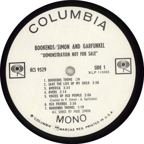 Simon & Garfunkel Bookends + Poster - Mono US Promo vinyl LP album